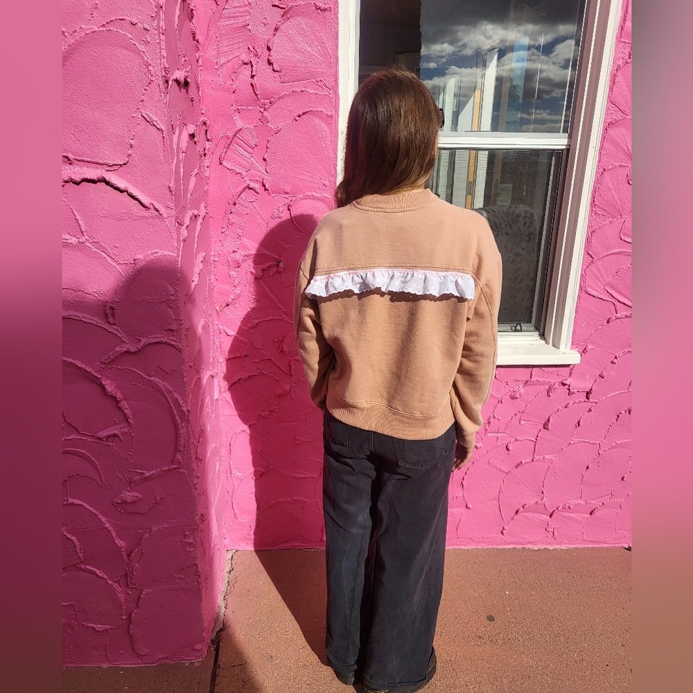 Upcycled Rusty Tan Crewneck Sweatshirt